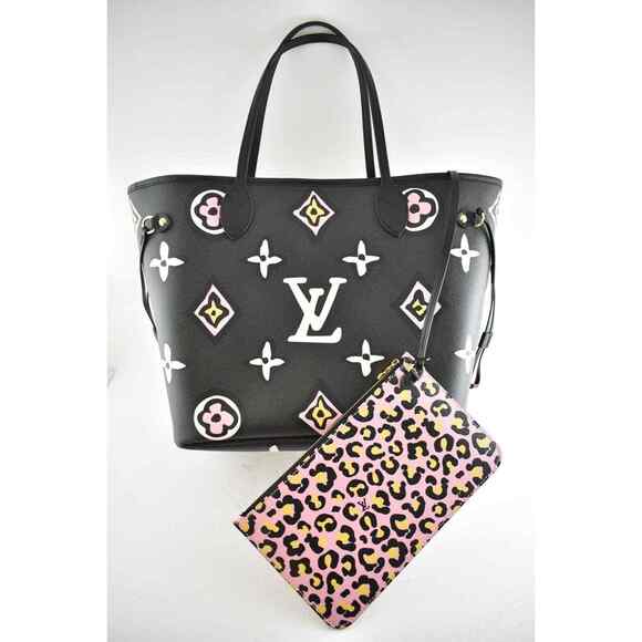 Louis Vuitton Neverfull MM Wild At Heart Black White Tote Handle Shoulder Bag - Picture 2 of 13